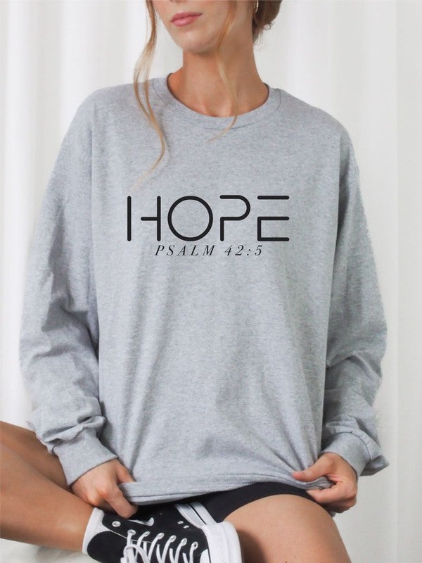 Hope Psalm 42:5 Cozy Crewneck Sweatshirt