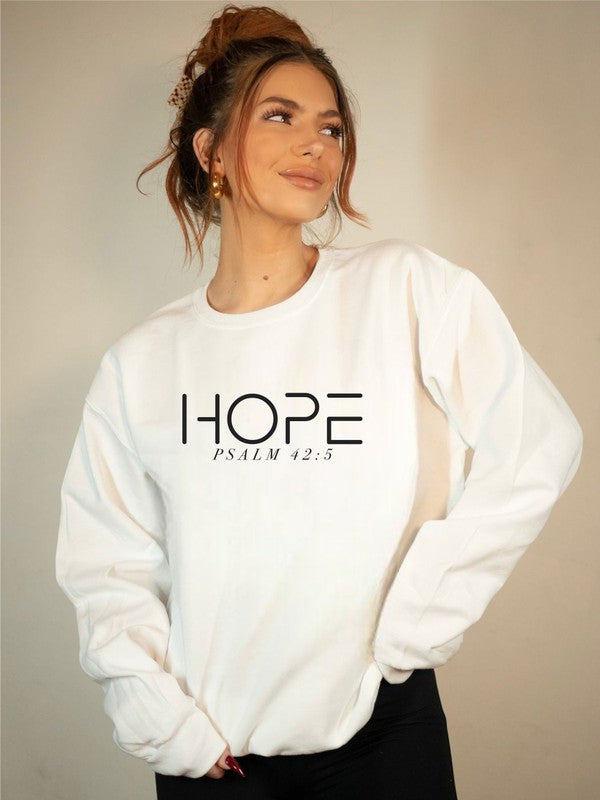 Hope Psalm 42:5 Cozy Crewneck Sweatshirt