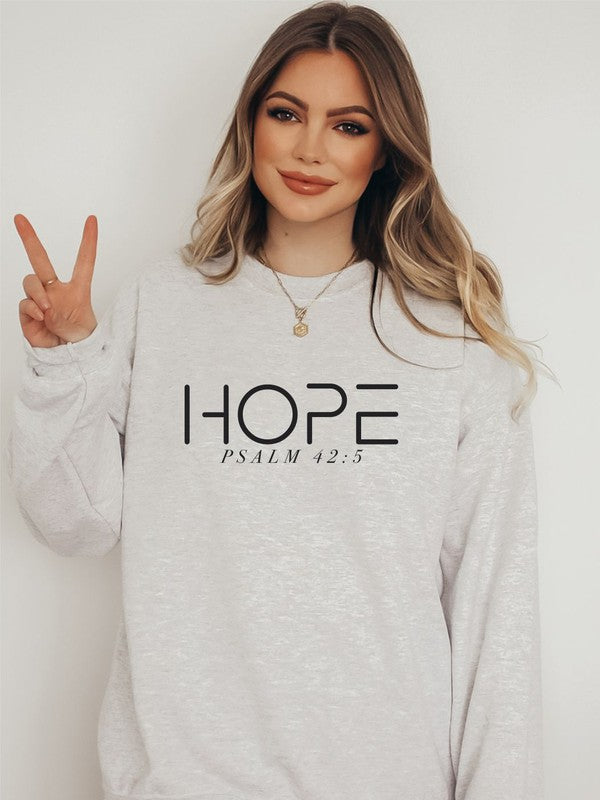 Hope Psalm 42:5 Cozy Crewneck Sweatshirt