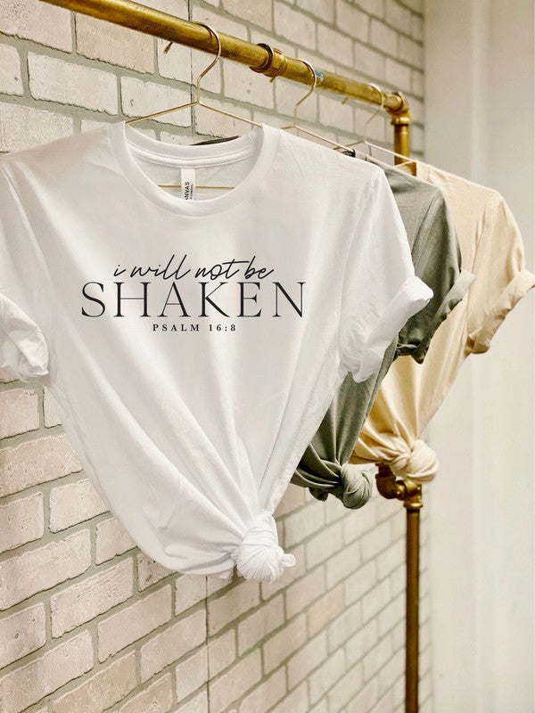 I Will Not Be Shaken Psalm 16:8 Short Sleeve Tee