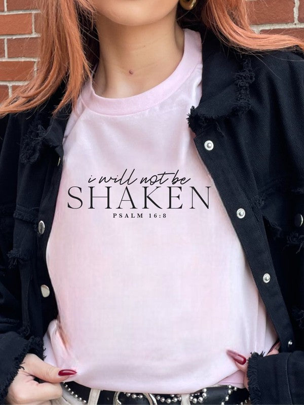 I Will Not Be Shaken Psalm 16:8 Short Sleeve Tee