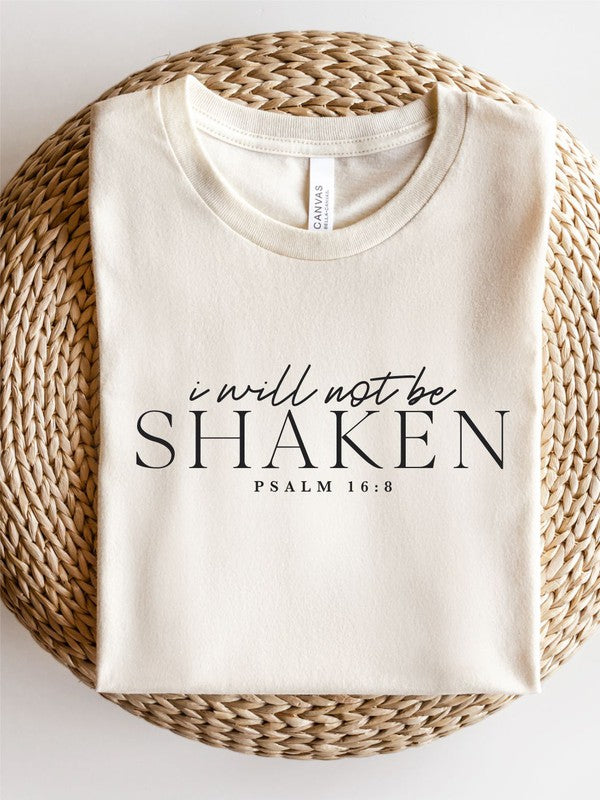 I Will Not Be Shaken Psalm 16:8 Short Sleeve Tee