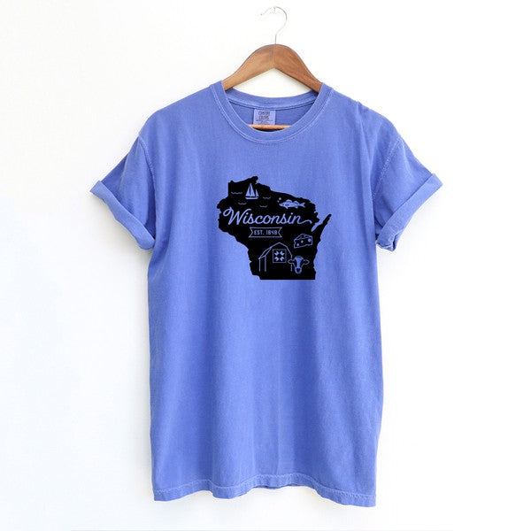 Wisconsin Vintage Garment Dyed Tee