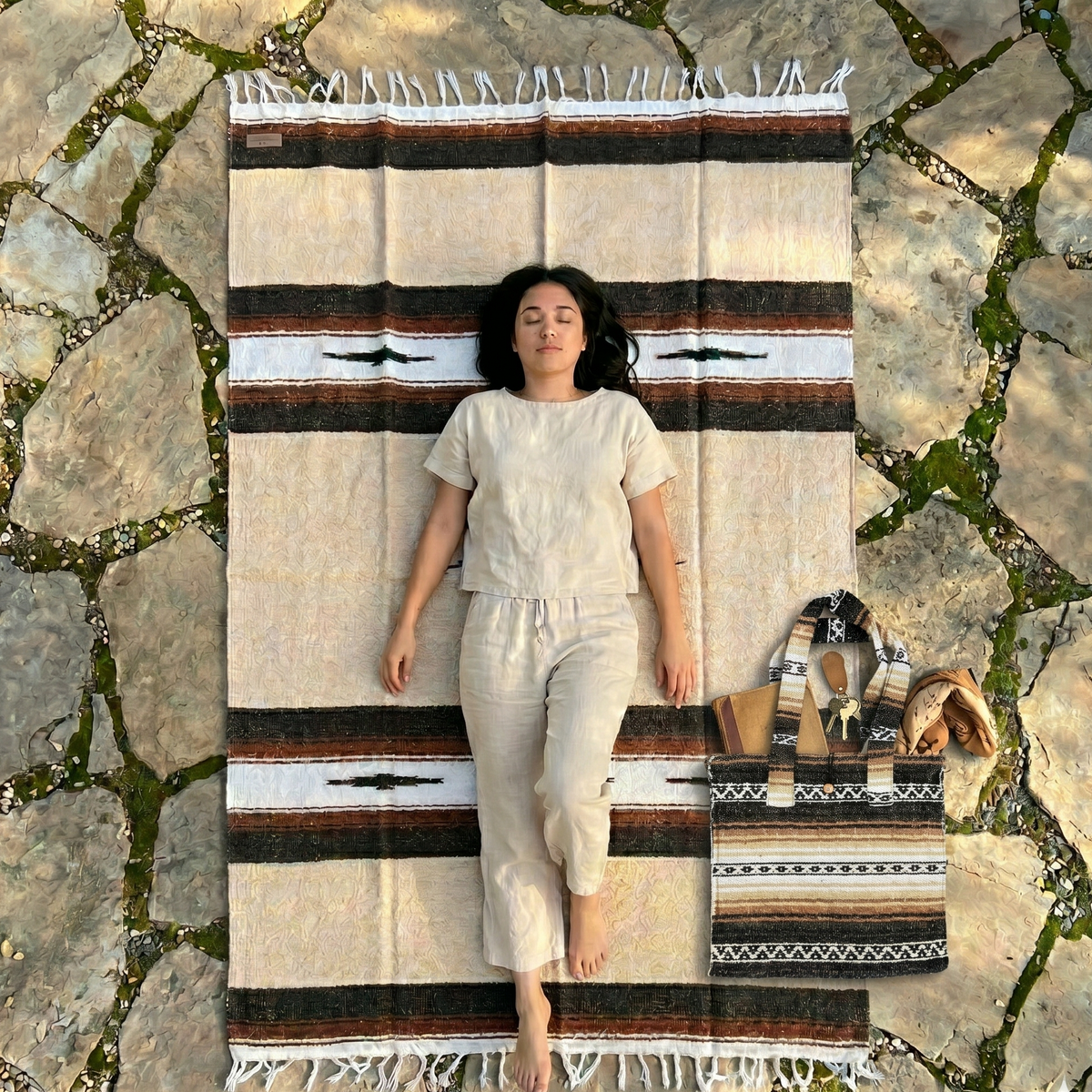 Sand & Stone Shoulder Tote Bag