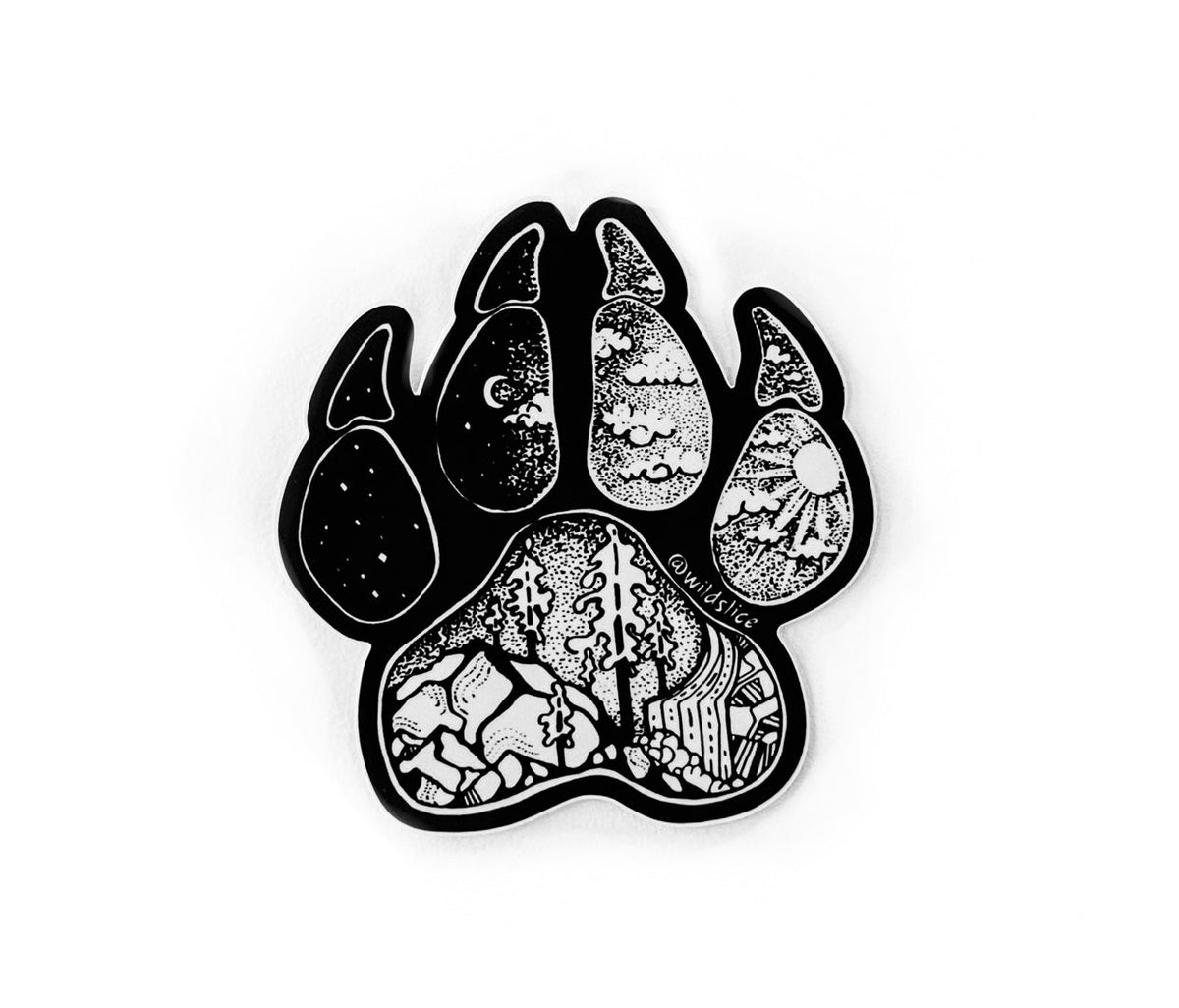 Paw Print Hiking Dog Sticker