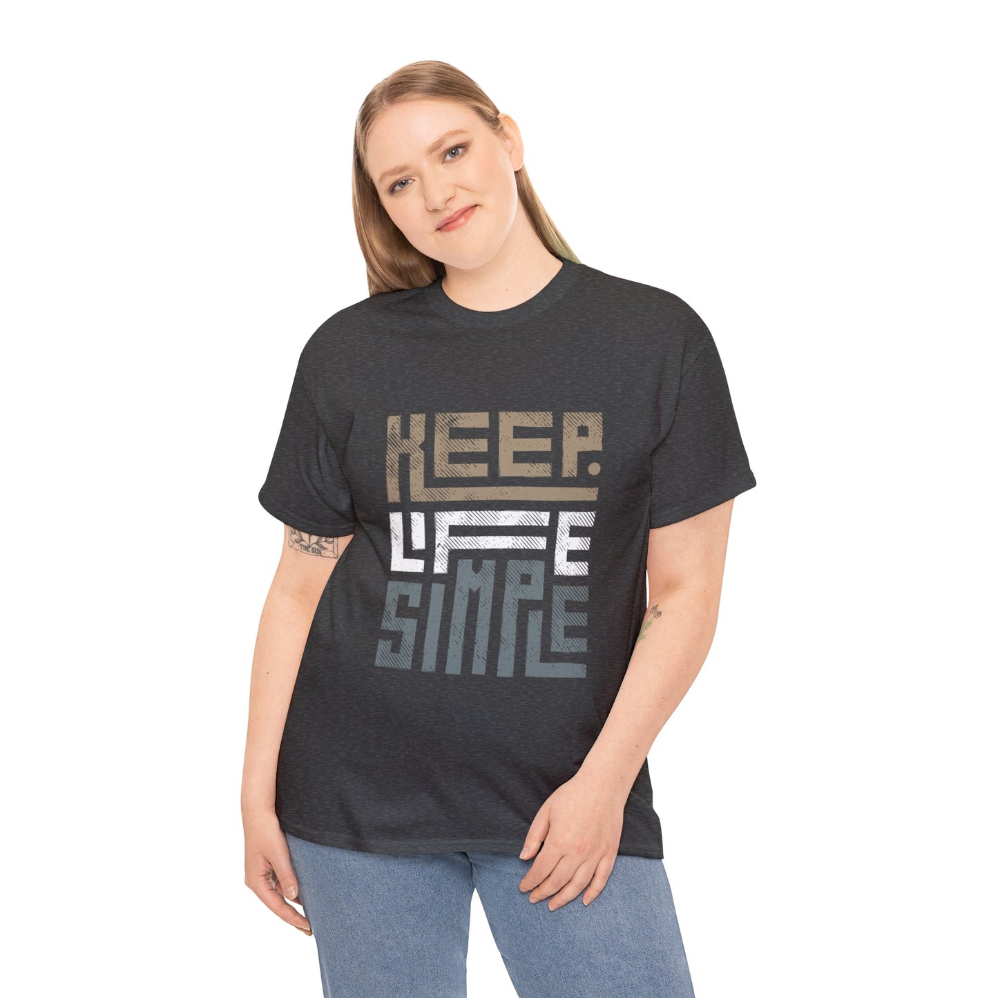 Keep Life Simple Earth Tone Unisex Heavy Cotton Tee