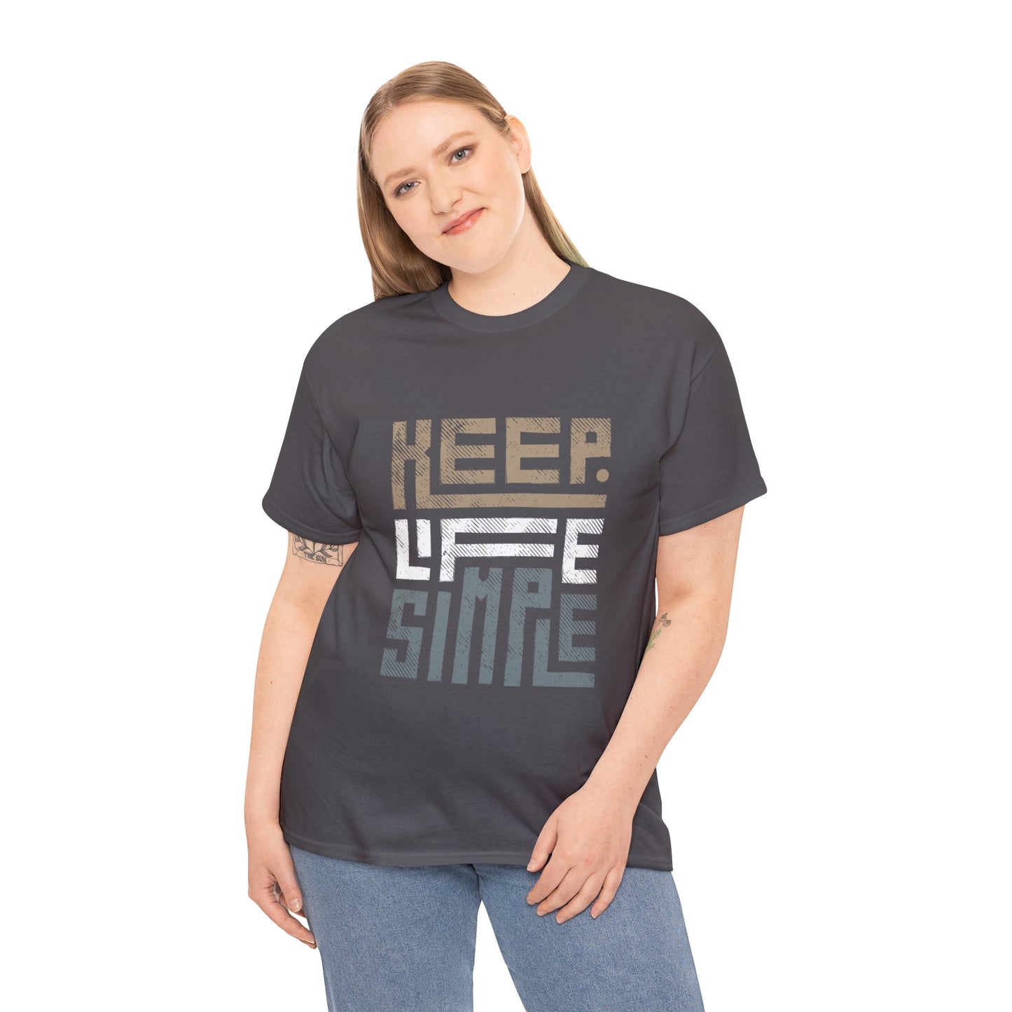 Keep Life Simple Earth Tone Unisex Heavy Cotton Tee