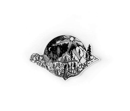 Ride On mountain Biking  Sticker  4"